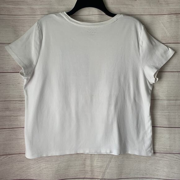 Studio Works The Studio Tee White American Flag T-Shirt Handkerchief Jewels XL - Picture 8 of 15